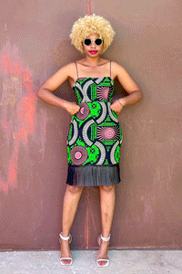 Senka Fringe Dress (Kiwi)
