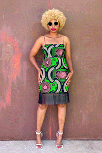 Senka Fringe Dress (Kiwi)