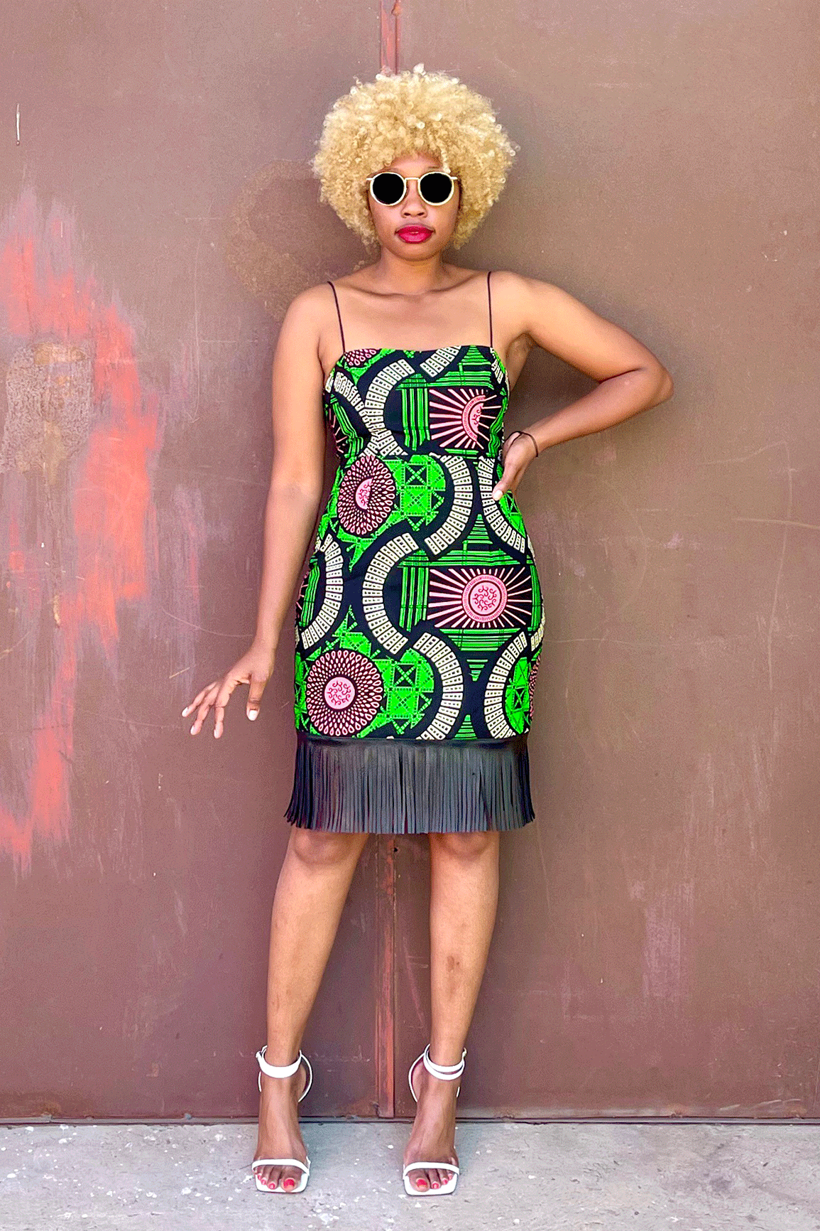 Senka Fringe Dress (Kiwi)