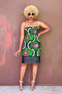 Senka Fringe Dress (Kiwi)