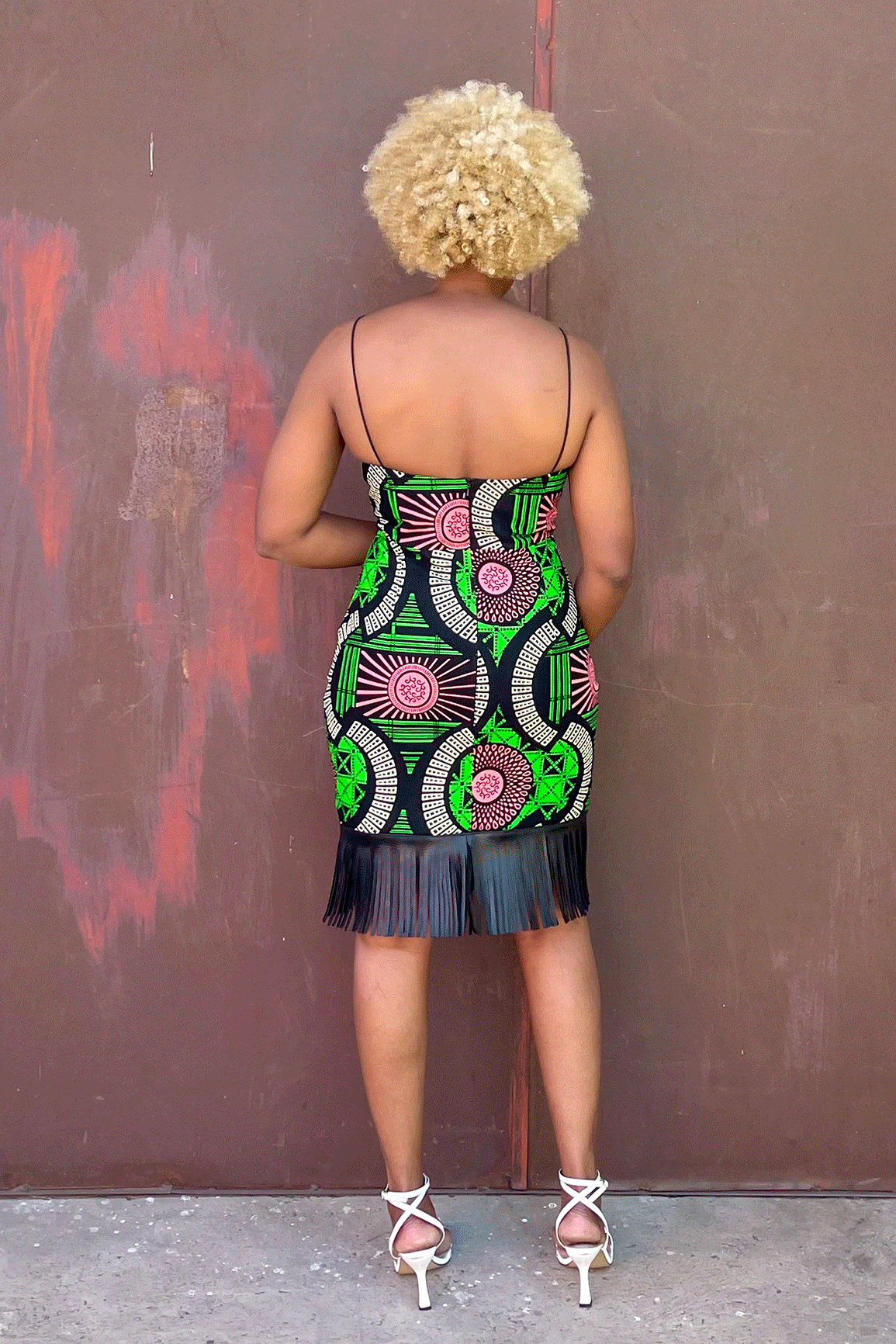 Senka Fringe Dress (Kiwi)