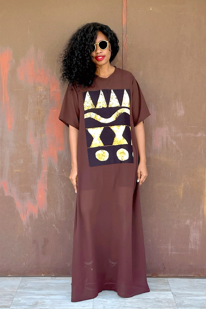 CHISA PATCH DRESS (COCOA)