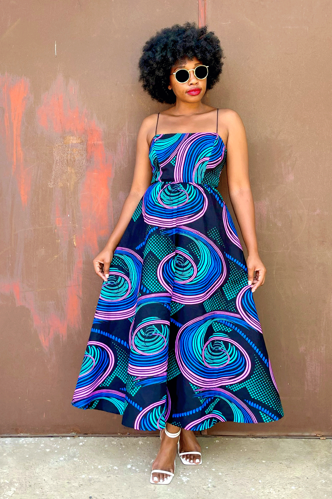 Zuri Midi Dress (Purple Wave)